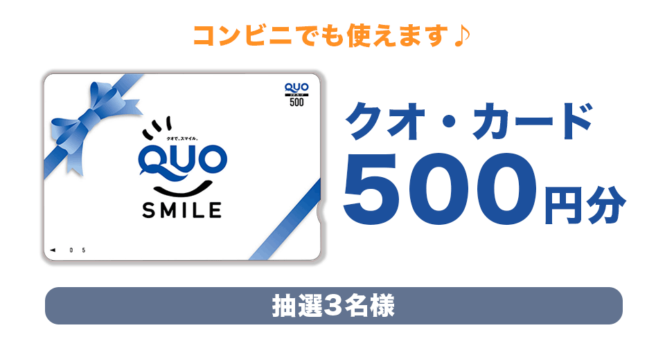 [5月 ポイント応募] QUOカード500円分 抽選3名様