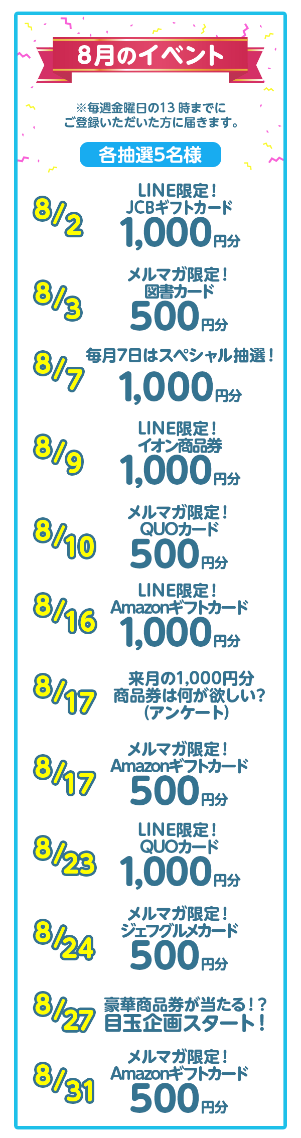 8月イベント情報
