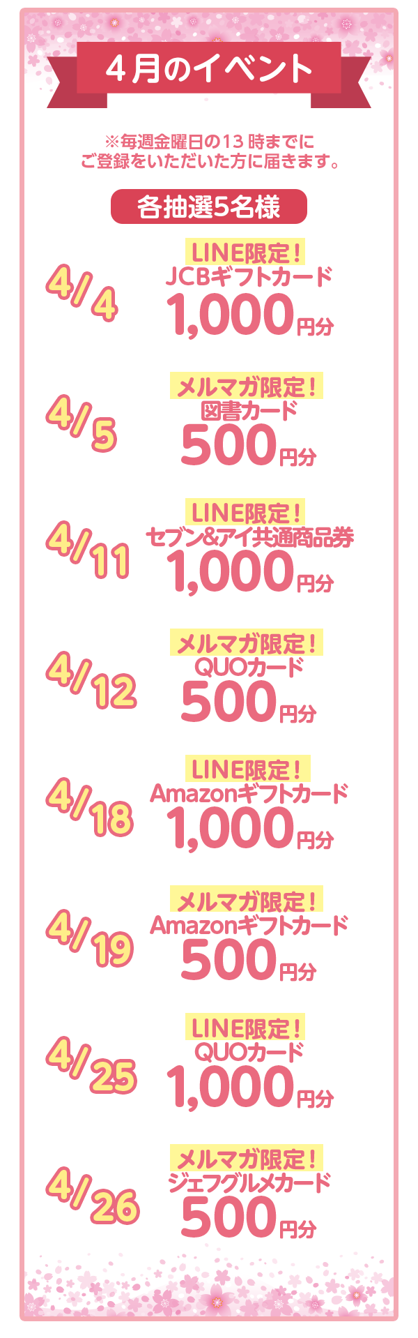 4月イベント情報